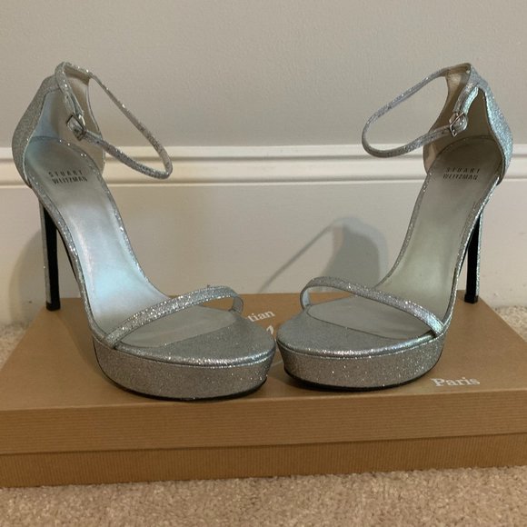 Stuart Weitzman Glitter Sandals 8.5 - Picture 1 of 8